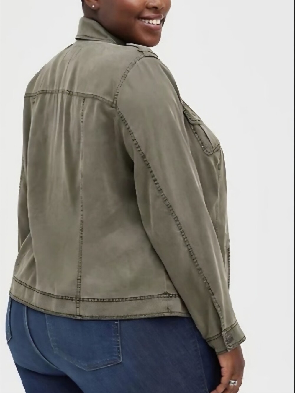 torrid Olive Green Field Jacket - Picture 5 of 6